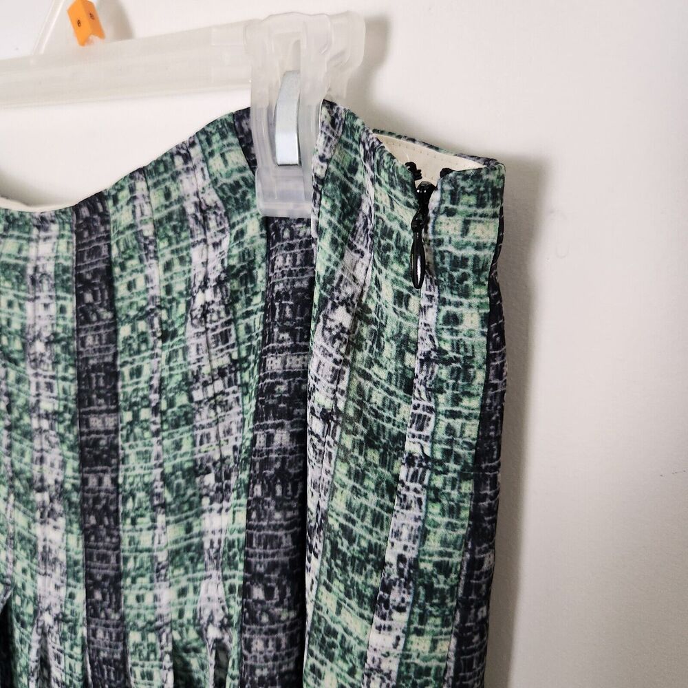 New W By Worth Skirt Size 8 Womens Green Pleated Career Lined Casual Cocktail - Picture 6 of 12